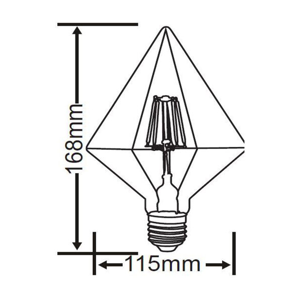 HLW LED LED Lamp Filament Trion Globin E27 6W 3000K Rookkleur