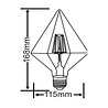 HLW LED LED Lamp Filament Trion Globin E27 6W 3000K Rookkleur