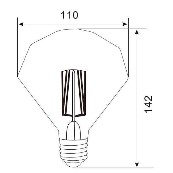HLW LED LED Lamp Filament Trion Topus E27 4W 2700K Aluminium Amber