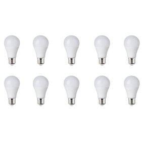 LED Lamp 10 Pack E27 Fitting 8W Helder/Koud Wit 6500K LED Lamp 10 Pack E27 Fitting 8W Helder/Koud Wit 6500K