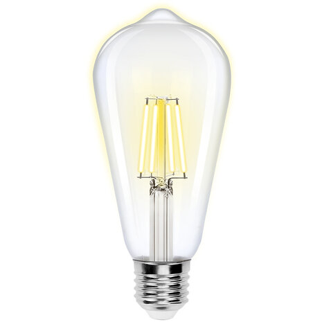 HLW LED LED Lamp Filament Rustiek Ster E27 Fitting 6W Warm Wit 2200K