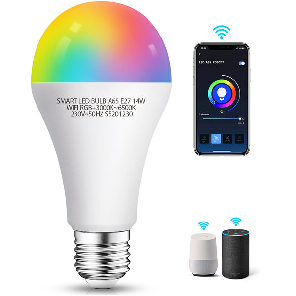 HLW LED LED Lamp Smart LED Aigi Rixona Bulb ST64 6W RGB Wifi Transparant