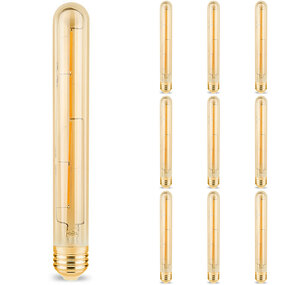 Voordeelpak 10x LED Lamp E27 Buis Filament Brinton 6W T30 Dimbaar 2200K