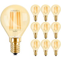 Voordeelpak 10x LED Lamp E14 Kogel Filament - Amber