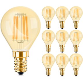 Voordeelpak 10x LED Lamp E14 Kogel Filament - Amber