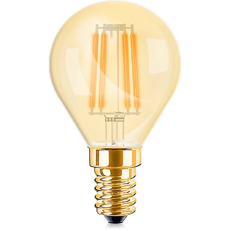 HLW LED Voordeelpak 10x LED Lamp E14 Kogel Filament - Zeer Warm Wit Amber HLW LED Voordeelpak 10x LED Lamp E14 Kogel Filament - Zeer Warm Wit Amber