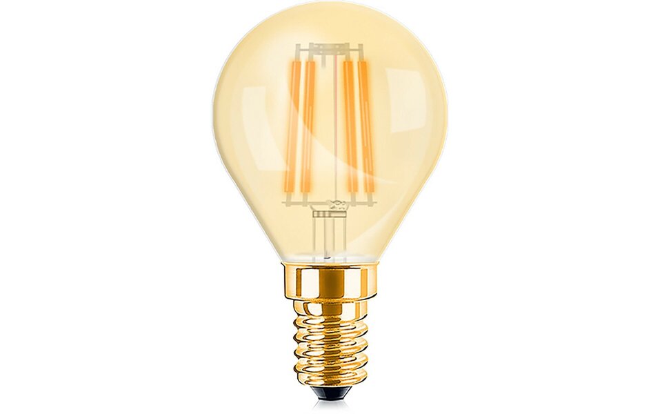 HLW LED Voordeelpak 10x LED Lamp E14 Kogel Filament - Zeer Warm Wit Amber