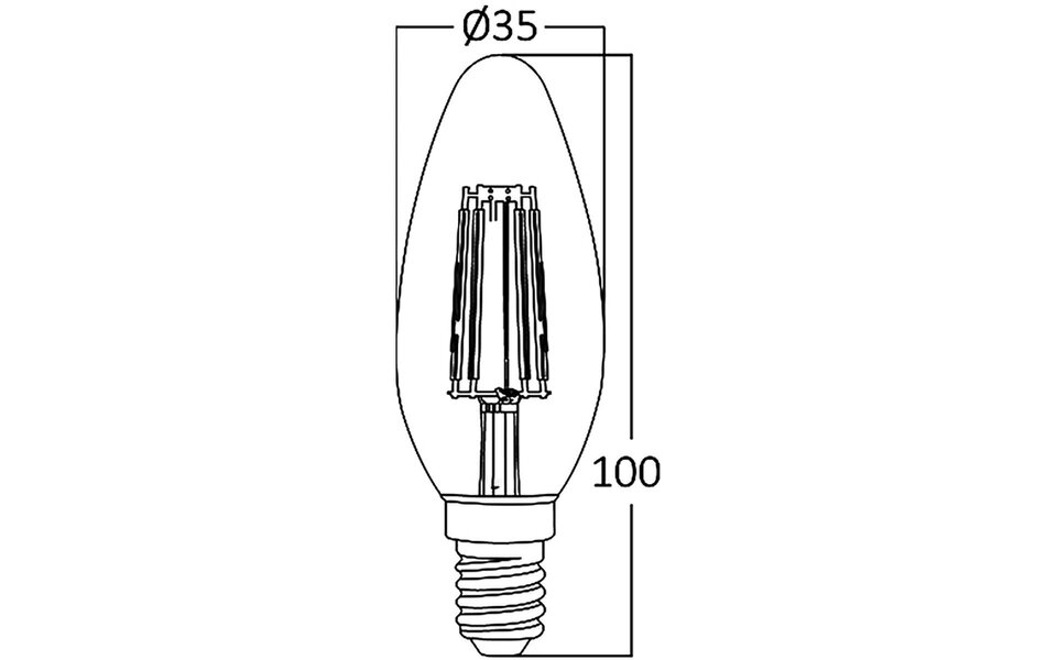 HLW LED Brinton Voordeelpak 10x E14 LED Lamp Filament Amber 4W - Zeer Warm Wit