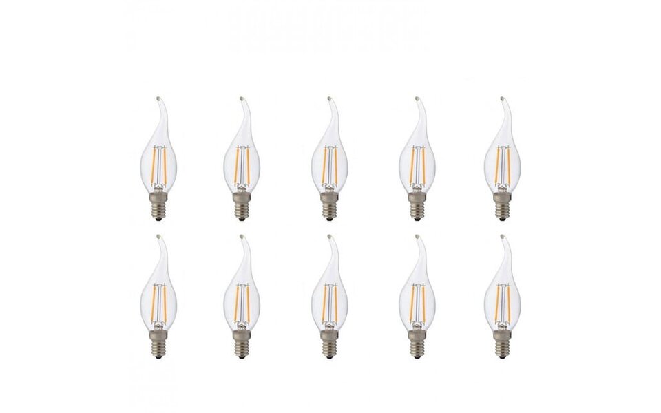 HLW LED 10 Pack LED Lamp - E14 Fitting Filament in Warm Wit 2700K
