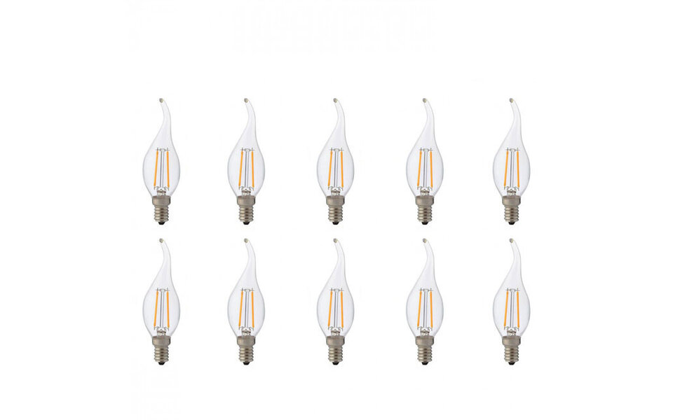 HLW LED LED Lamp 10 Pack - Filament Flame E14 Fitting - 4W Natuurlijk Wit 4200K