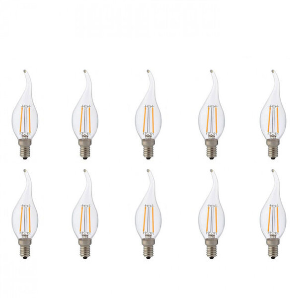 HLW LED LED Lamp 10 Pack - Filament Flame E14 Fitting - 4W Natuurlijk Wit 4200K
