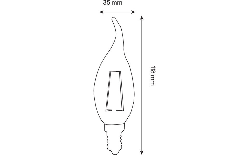 HLW LED LED Lamp - Kaarslamp met E14 Fitting - Warm Wit Filament 2700K