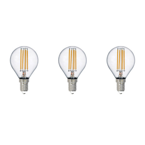 Trion Tropin Set van 3 LED Lampen E14 - Filament - Warm Wit 2700K