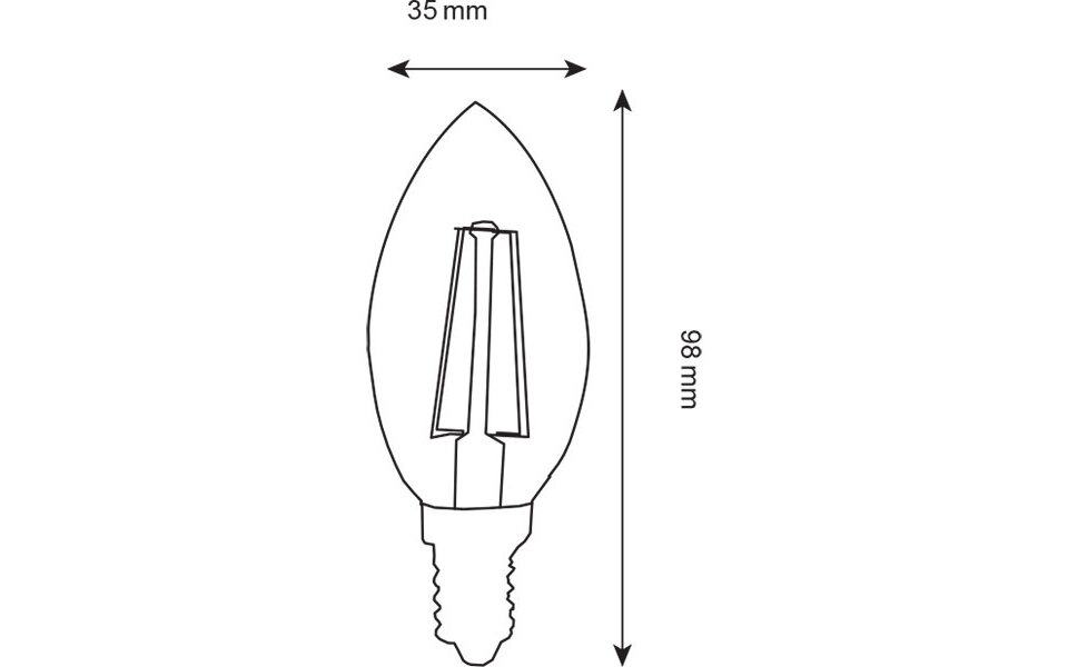 HLW LED Energiezuinige E14 LED Lamp - 4W Filament - Natuurlijk Wit Licht HLW LED Energiezuinige E14 LED Lamp - 4W Filament - Natuurlijk Wit Licht