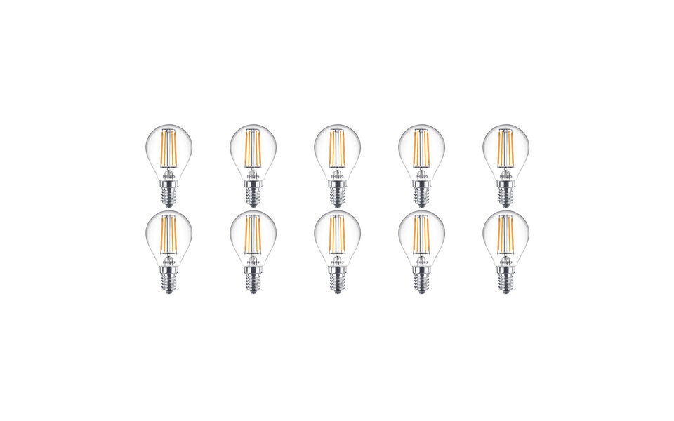 Philips PHILIPS LED Lamp 10 Pack - E14 Fitting - Warm Wit 2700K - Vervangt 40W Philips PHILIPS LED Lamp 10 Pack - E14 Fitting - Warm Wit 2700K - Vervangt 40W