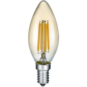 Dimbare LED Filament E14 Lamp - 4W Amber Warm Wit Dimbare LED Filament E14 Lamp - 4W Amber Warm Wit