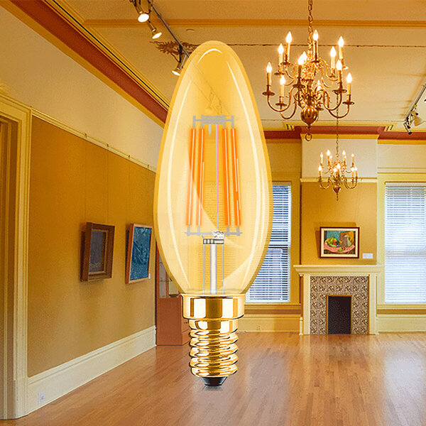 HLW LED Brinton LED Lamp E14 Kaars Filament Amber - 4W 360lm - Zeer Warm Wit