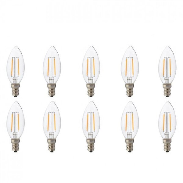 HLW LED LED Lamp 10 Pack – E14 Filament Kaarslampen in Warm Wit 2700K