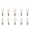 HLW LED LED Lamp 10 Pack – E14 Filament Kaarslampen in Warm Wit 2700K