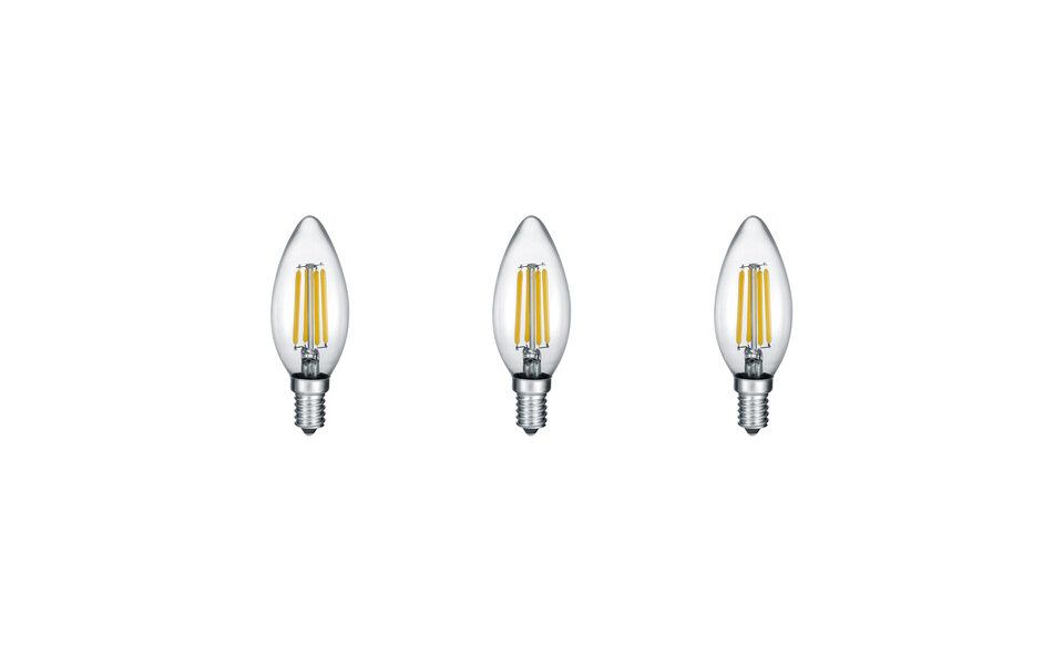 HLW LED E14 LED Lamp Filament - Set van 3 Stuks Warm Wit Licht - 2700K