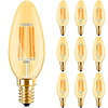 10x E14 LED Lamp Filament Amber - Dimbaar & Zeer Warm Wit