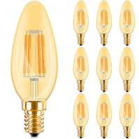 10x E14 LED Lamp Filament Amber - Dimbaar & Zeer Warm Wit