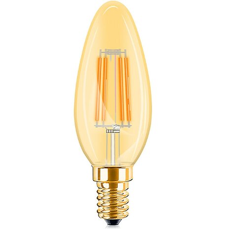 HLW LED Voordeelpak 10x Dimbare E14 LED Lamp Filament - Amber 2200K