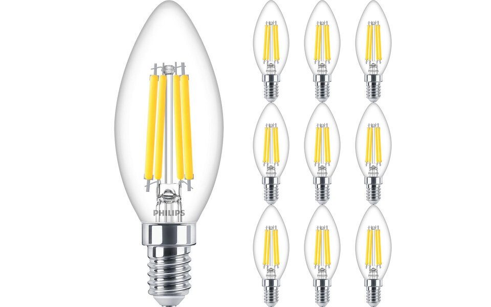 Philips Philips E14 Filament LED Lamp - Dimbaar Warm Wit - 10-Pack Philips Philips E14 Filament LED Lamp - Dimbaar Warm Wit - 10-Pack