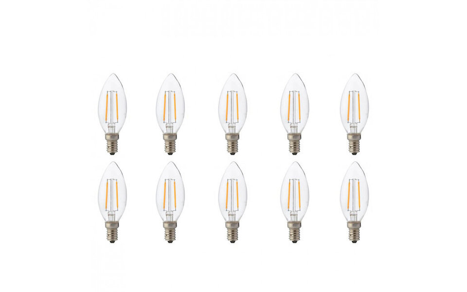 HLW LED Energiebesparende LED Lampen 10 Pack - E14 Filament Kaarslampen