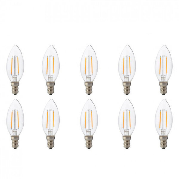 HLW LED Energiebesparende LED Lampen 10 Pack - E14 Filament Kaarslampen