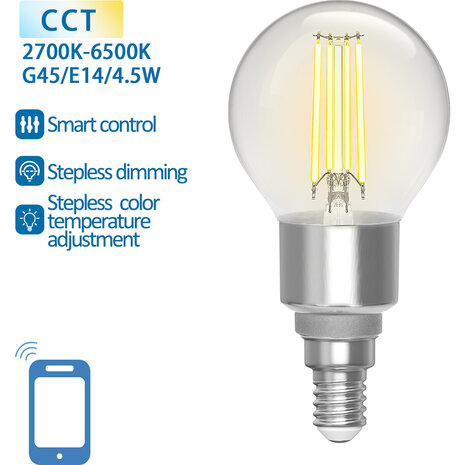 HLW LED Aigi Delano LED Filament Lamp - E14 Fitting - Slimme Wifi LED HLW LED Aigi Delano LED Filament Lamp - E14 Fitting - Slimme Wifi LED
