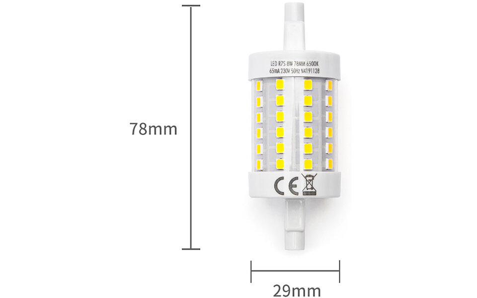 HLW LED Aigi Trunka LED Lamp - R7S Fitting - 8W Helder/Koud Wit 6500K
