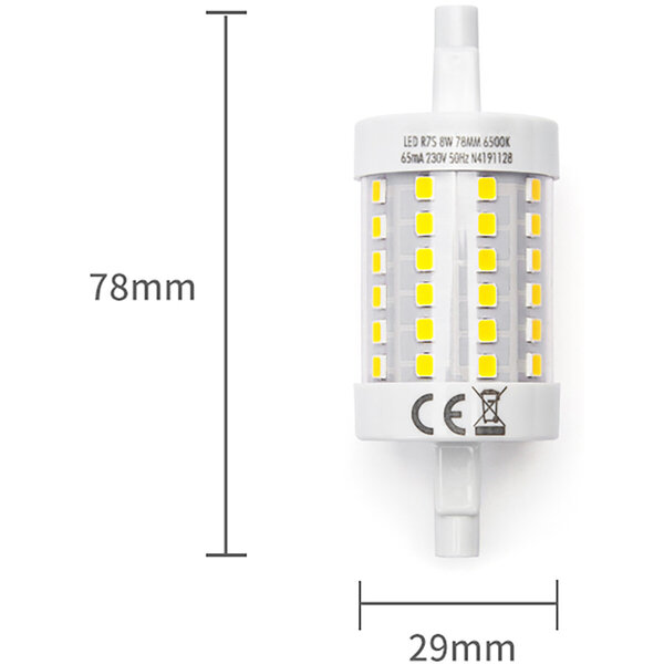 HLW LED Aigi Trunka LED Lamp - R7S Fitting - 8W Helder/Koud Wit 6500K