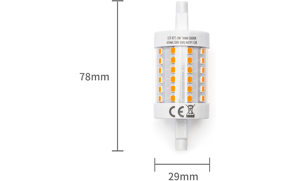 HLW LED Aigi Trunka LED Lamp - R7S Fitting van 8W in Warm Wit 3000K HLW LED Aigi Trunka LED Lamp - R7S Fitting van 8W in Warm Wit 3000K