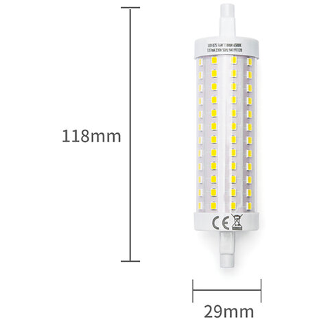 HLW LED Aigi Trunka R7S LED Lamp 16W - Helder/Koud Wit 6500K - Glas