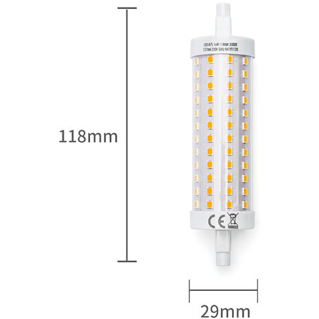 HLW LED LED Lamp - Aigi Trunka - R7S Fitting - 16W - Warm Wit 3000K - Glas