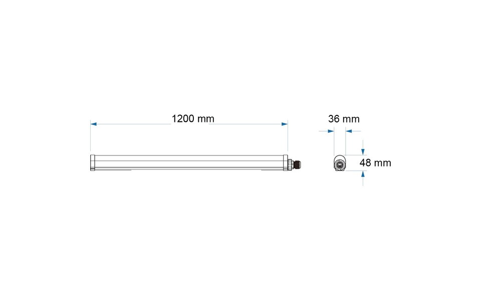 HLW LED LED TL Armatuur Koppelbaar 120cm - Warm Wit 3000K