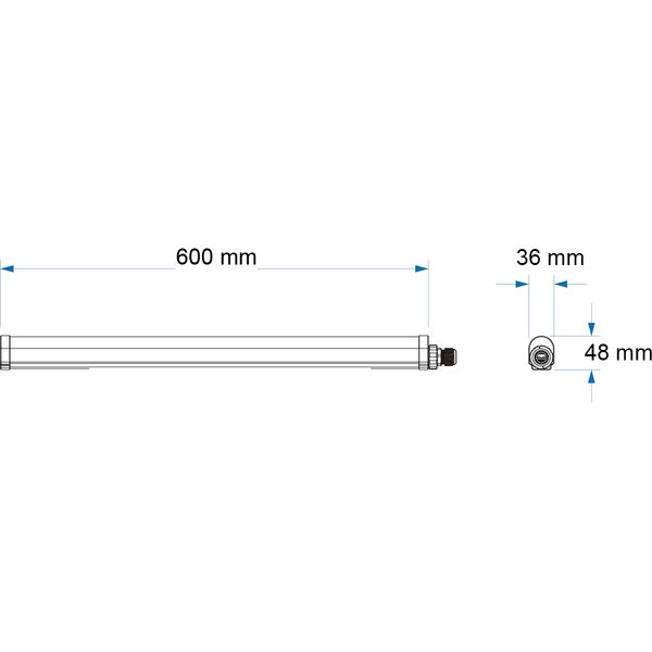HLW LED Koppelbare LED TL Armatuur 60cm - Warm Wit
