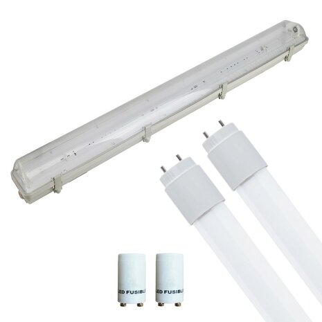 HLW LED LED TL Armatuur met T8 Buis - 150cm Dubbel - Waterdicht HLW LED LED TL Armatuur met T8 Buis - 150cm Dubbel - Waterdicht