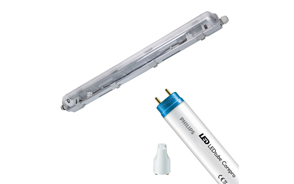 Velvalux LED TL Armatuur met T8 Buis - Waterdicht en Koppelbaar