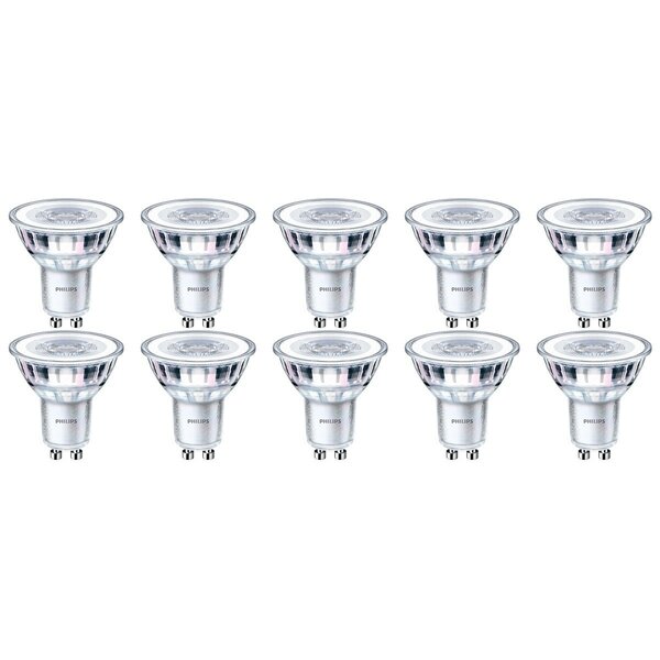 Philips PHILIPS - LED Spot 10 Pack - GU10 Fitting - Warm Wit 3000K | Vervangt 50W Philips PHILIPS - LED Spot 10 Pack - GU10 Fitting - Warm Wit 3000K | Vervangt 50W