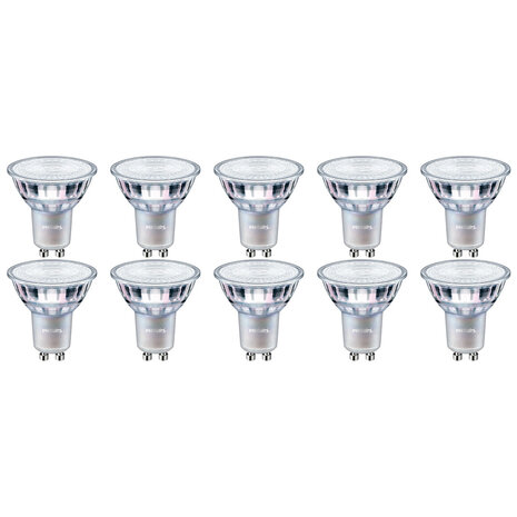 Philips Philips LED Spot 10 Pack - Dimbaar GU10 met Warm Wit Licht (2200K-2700K) Philips Philips LED Spot 10 Pack - Dimbaar GU10 met Warm Wit Licht (2200K-2700K)