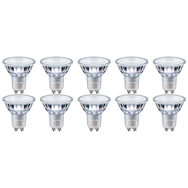 Philips Philips LED Spot 10 Pack - Dimbaar GU10 met Warm Wit Licht (2200K-2700K) Philips Philips LED Spot 10 Pack - Dimbaar GU10 met Warm Wit Licht (2200K-2700K)