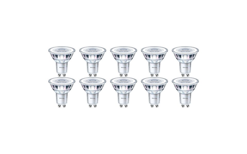 Philips PHILIPS LED Spot 10 Pack - CorePro 840 36D - Dimbaar GU10 Fitting - 3W