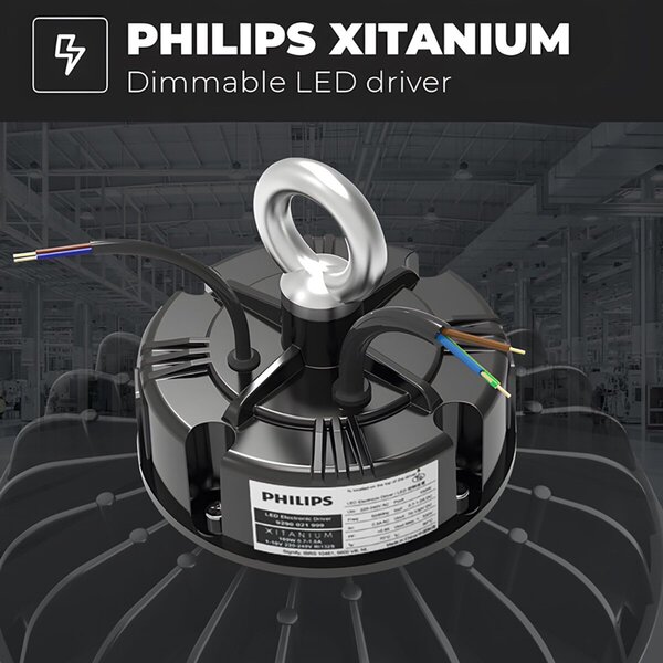 HLW LED LED UFO High Bay Premium 100W - Dimbaar, Waterdicht IP65, Neutraal Wit 4000K