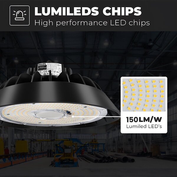 HLW LED LED UFO High Bay Premium 100W - Dimbaar, Waterdicht IP65, Neutraal Wit 4000K