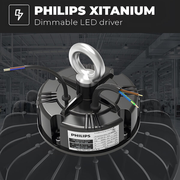 HLW LED LED UFO High Bay Premium 150W - Dimbaar, Waterdicht IP65, Neutraal Wit 4000K Magazijnverlichting