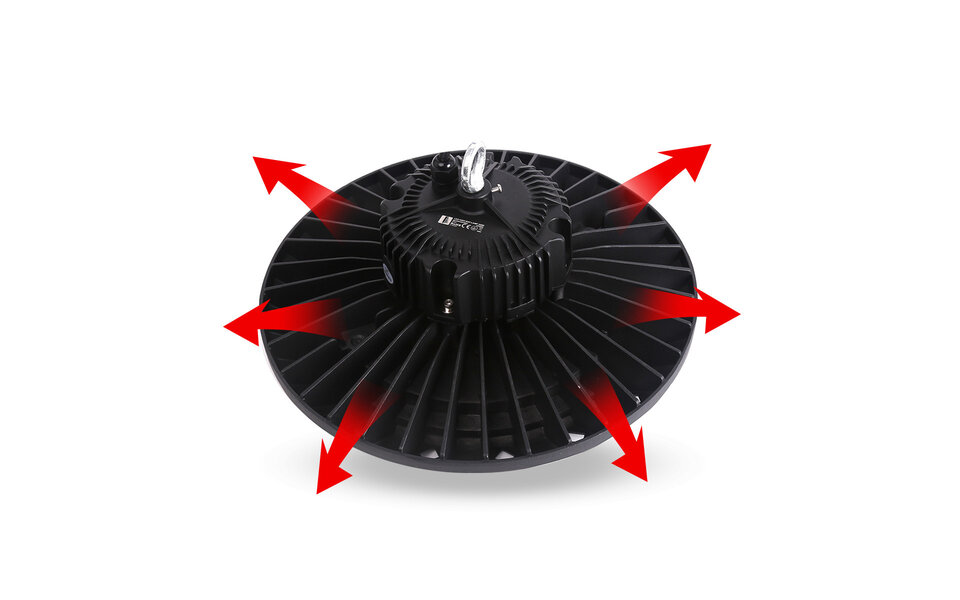 HLW LED LED UFO High Bay 200W - Waterdichte Magazijnverlichting met MEAN WELL Driver, Neutraal Wit 4000K