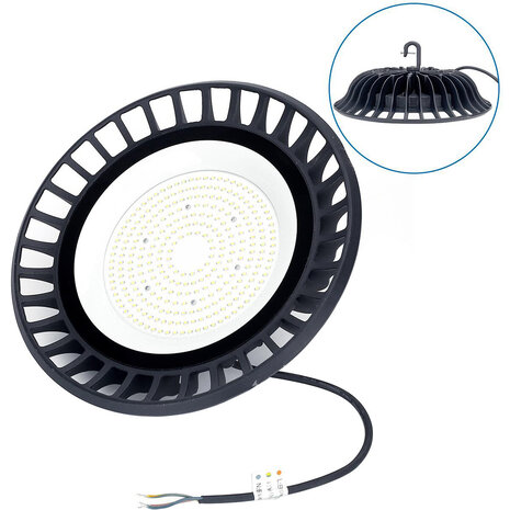 HLW LED LED UFO High Bay 150W - Waterdichte LED lamp voor Magazijnverlichting, IP65, Daglicht Wit 6500K