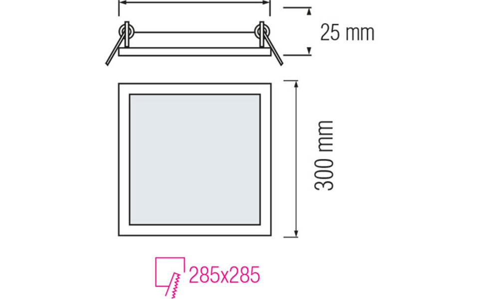 HLW LED LED Paneel Slim 2 Pack 30x30 Warm Wit 2700K - 24W Inbouw LED Downlight